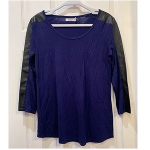 AIKO Lambs Leather Stripe Top M